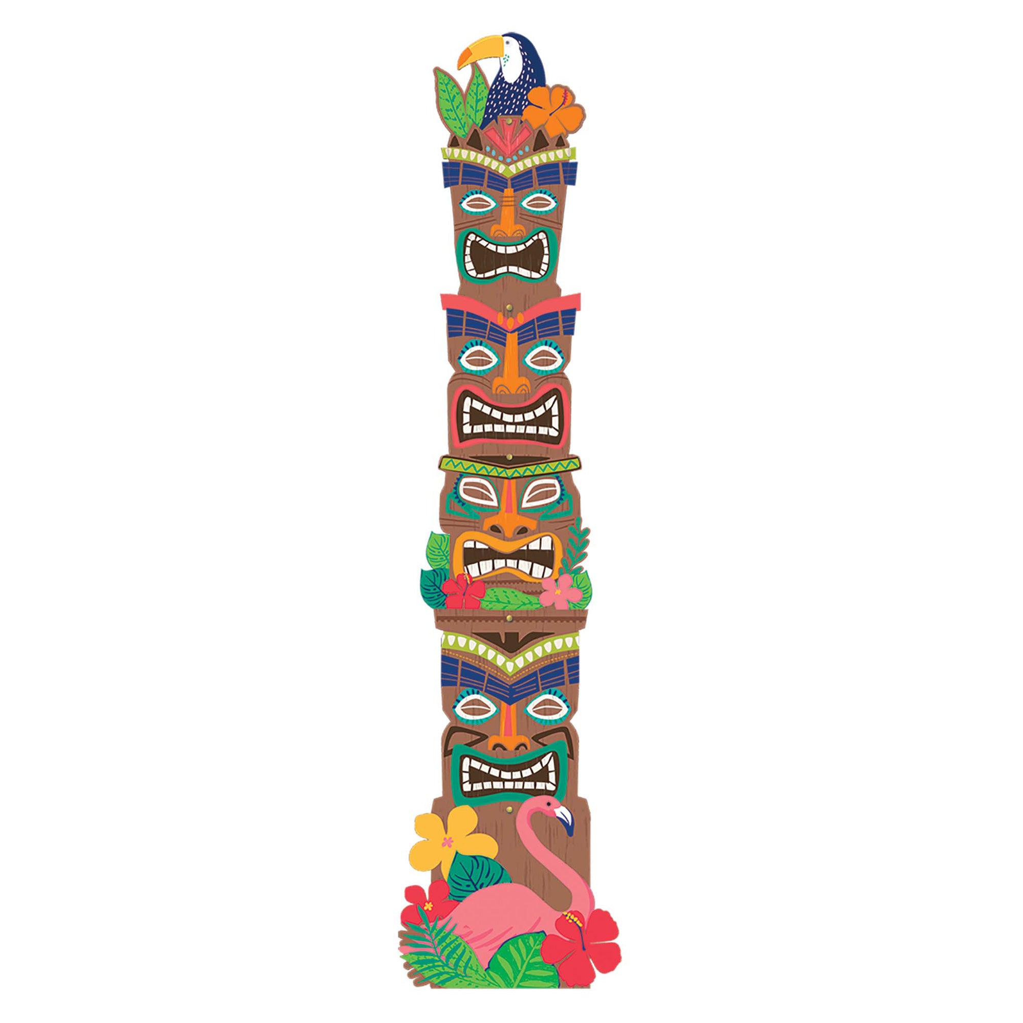 Tiki Totem Pole Jointed Cutout 81in