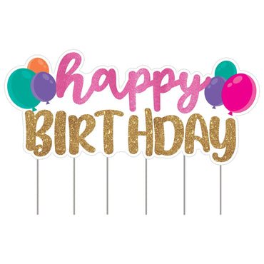 Birthday Glitter Birthday Yard Sign Plastic & Metal