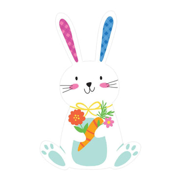 Happy Easter Bunny with Carrot Paper Cutout 11inches