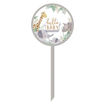 Baby Shower Soft Jungle Hello Baby Lawn Sign Decoration