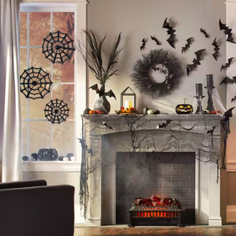 Spiderweb Black & White Fan Decoration