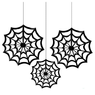Spiderweb Black & White Fan Decoration