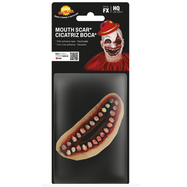 Latex Mouth Scar with Adhesive Tape 15cm