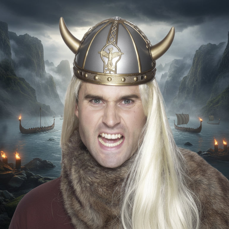 Adult Viking PVC Helmet with Horns