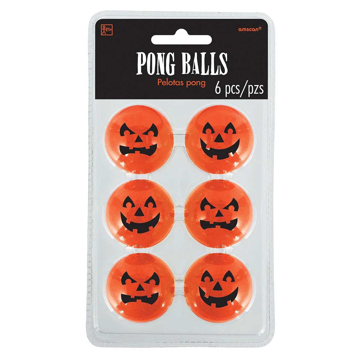 Jack-O Lantern Plastic Pong Balls