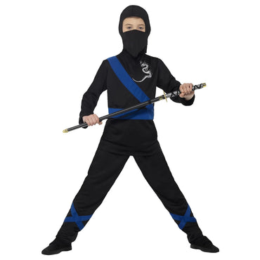 Ninja Assassin Black and Blue Costume