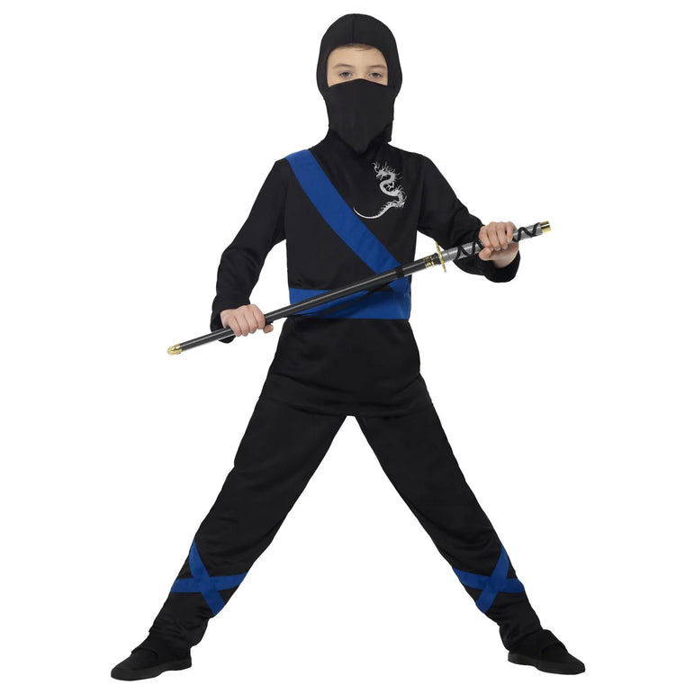 Ninja Assassin Black and Blue Costume