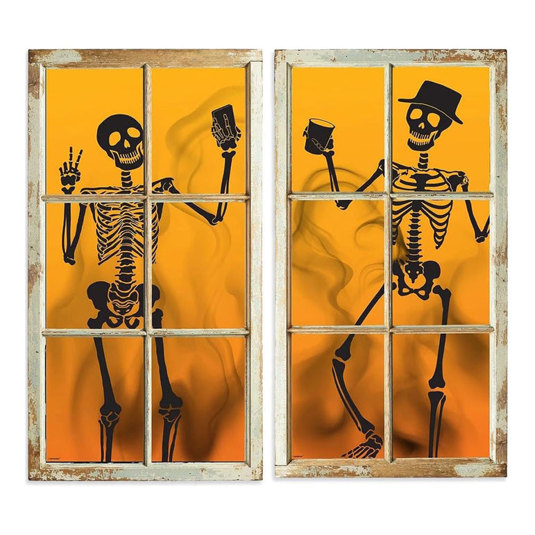 Halloween Selfie Skeleton Window Silhouettes Plastic Decoration