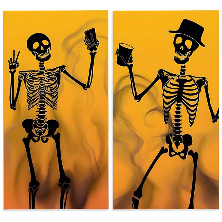Halloween Selfie Skeleton Window Silhouettes Plastic Decoration