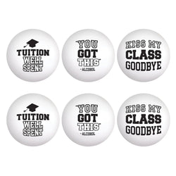 Edgy Graduation Party Ping Pong Balls 1.5 in 6 pcs