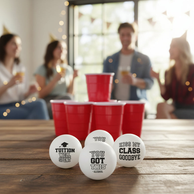 Edgy Graduation Party Ping Pong Balls 1.5 in 6 pcs