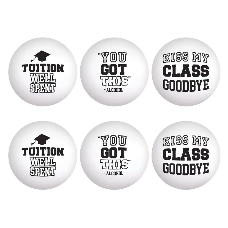 Edgy Graduation Party Ping Pong Balls 1.5 in 6 pcs