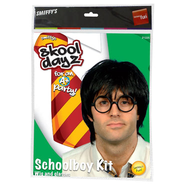 Adult Schoolboy Wig and Glasses Set