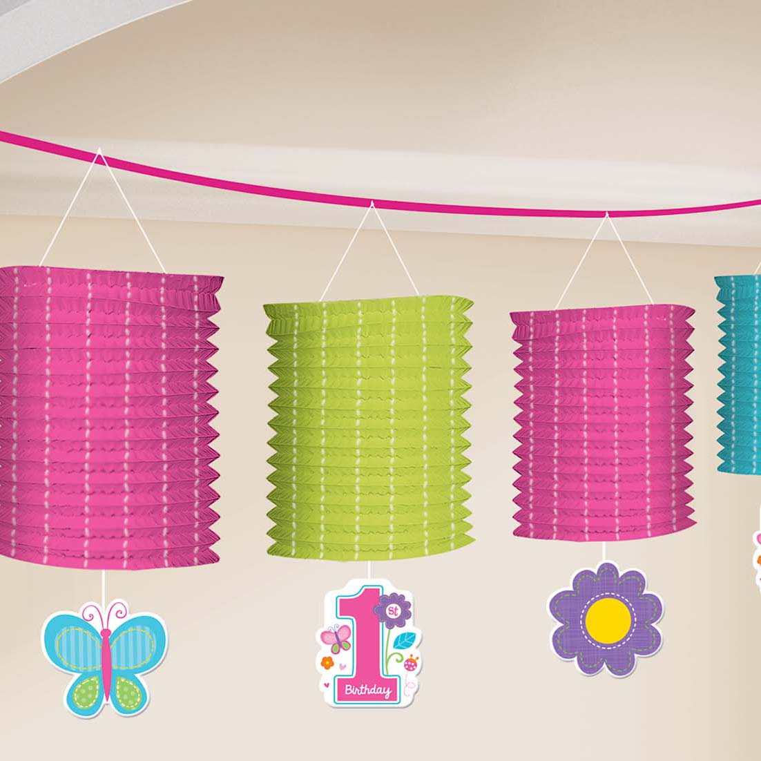 Sweet Birthday Girl Paper Lantern Garland 12ft