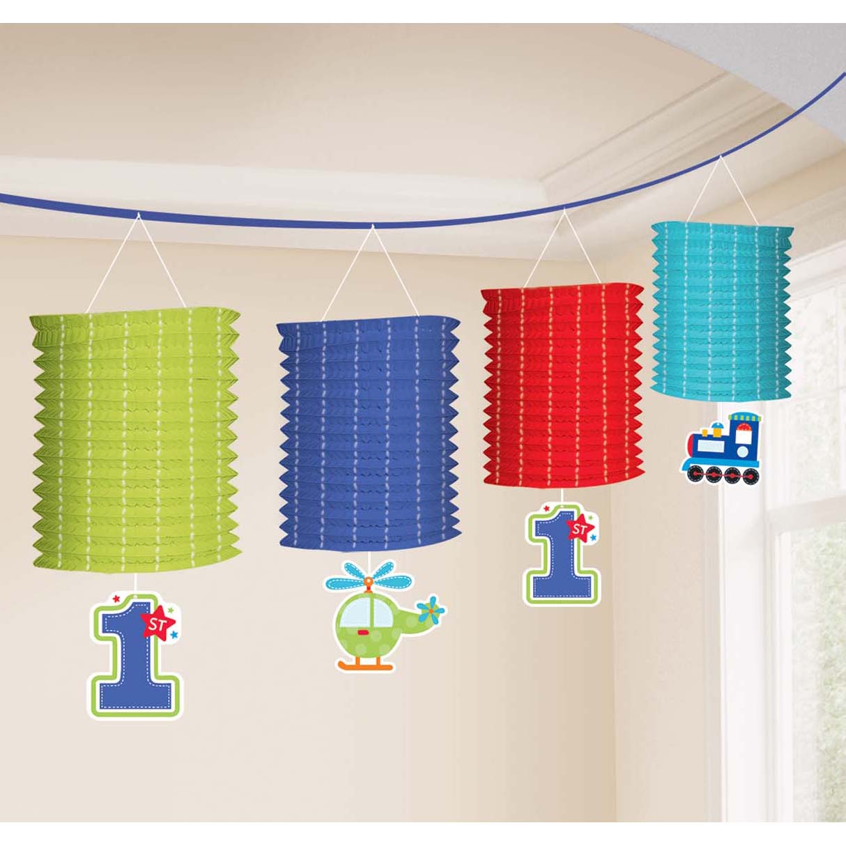 All Aboard Birthday Paper Lantern Garland 12ft