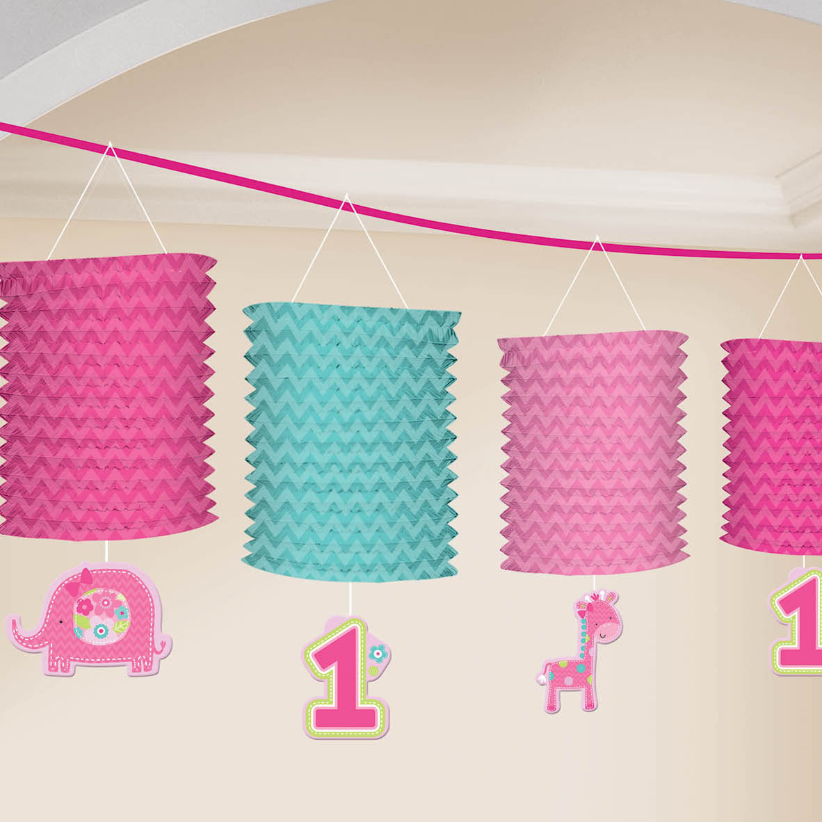 One Wild Girl Paper Lantern Garland 12ft