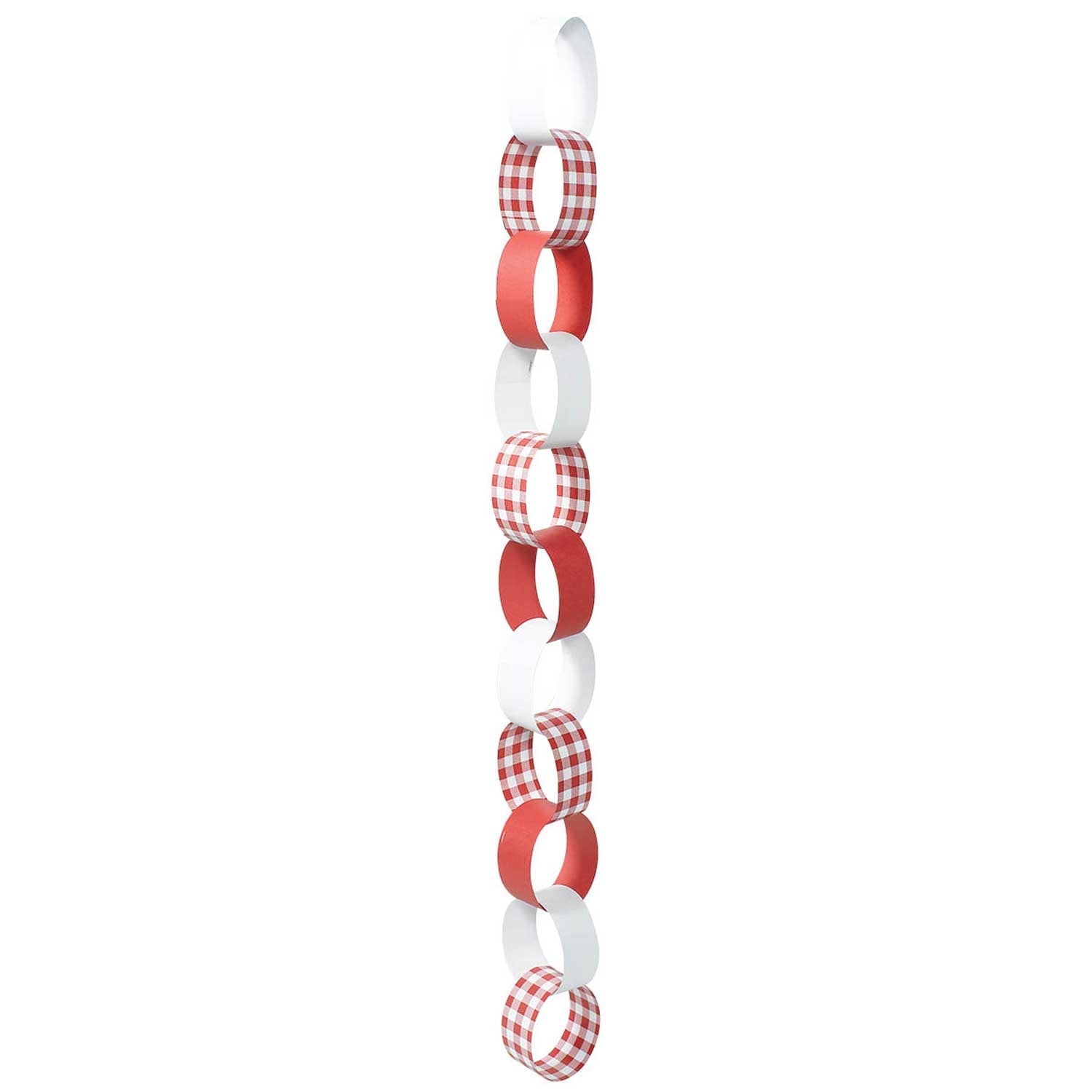 Picnic Party Red White Paper Chain Garland 13ft