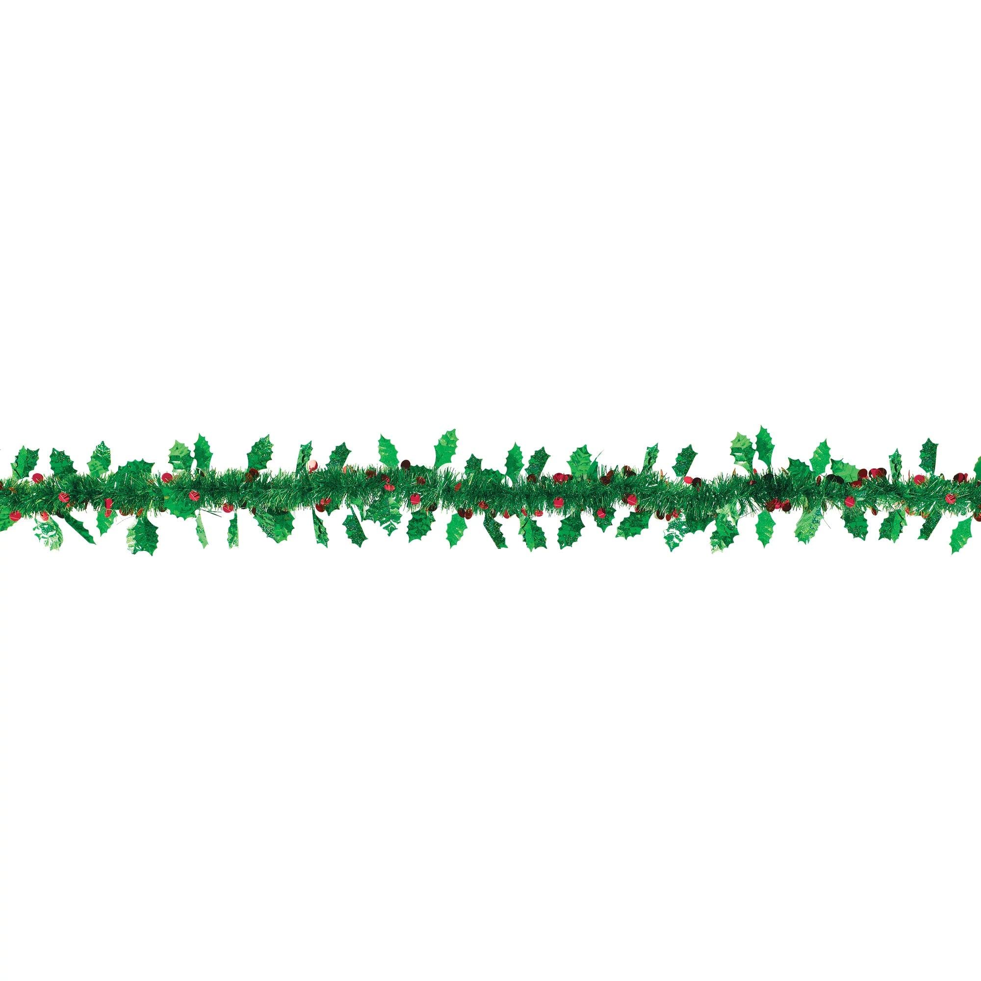 Holly & Berries Christmas Tinsel Value Garland 9ft