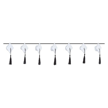Frosty White Dimensional Graduation Cap Garland Decoration 9 ft
