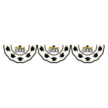 Congrats Grad Plastic Bunting Decoration 11 ft