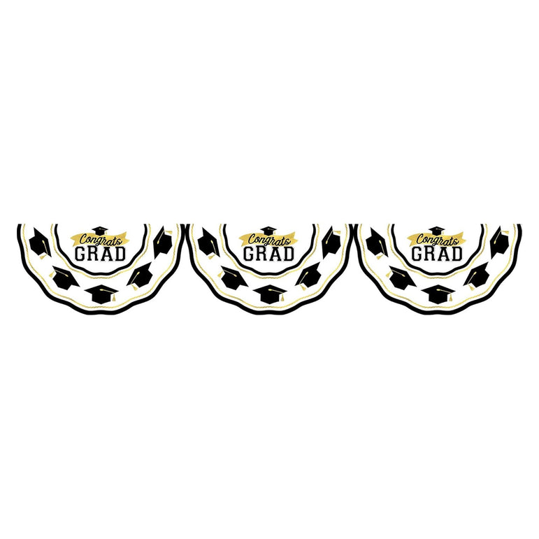 Congrats Grad Plastic Bunting Decoration 11 ft