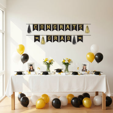 Congrats Grad Pennant Paper Hanging Garland Banner Kit Decoration 10 ft