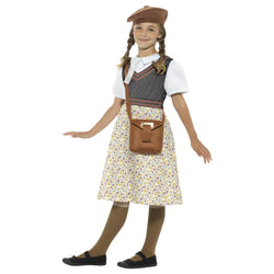 Child World War II Evacuee School Girl Costume