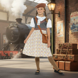 Child World War II Evacuee School Girl Costume