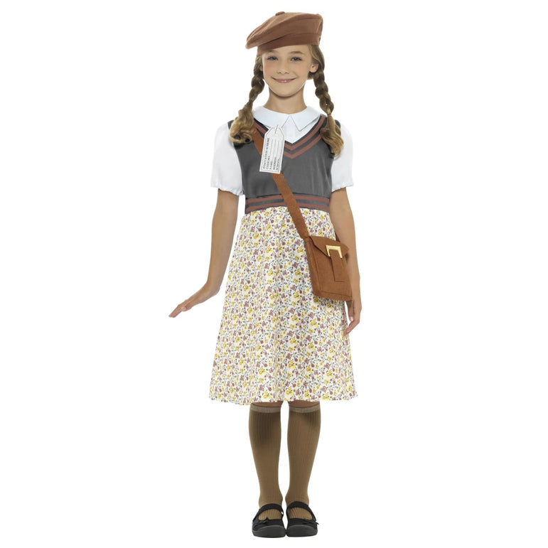Child World War II Evacuee School Girl Costume
