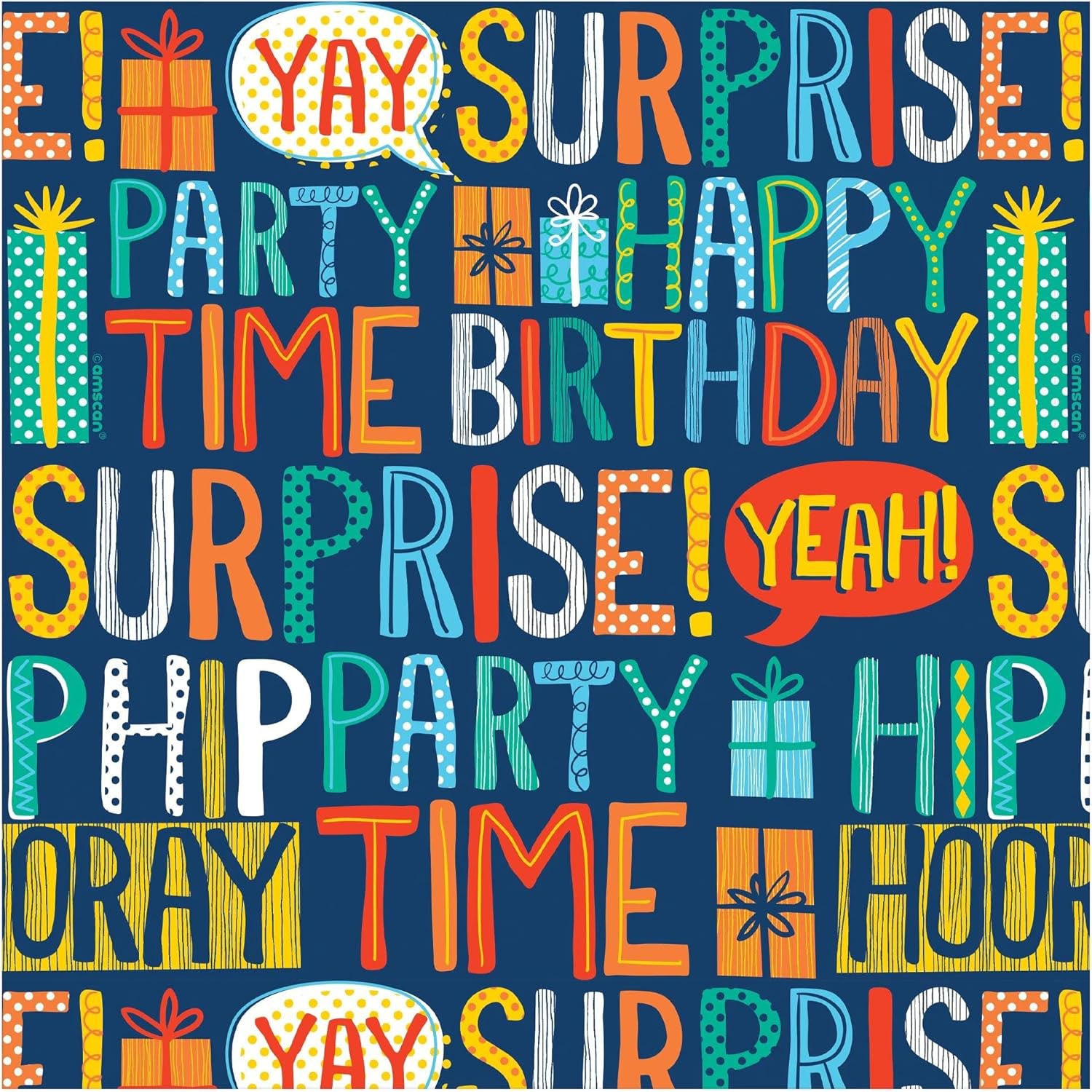 Happy Birthday Text Paper Jumbo Gift Wrap