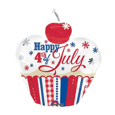 4th Of July Cupcake Supershape Balloon 24in