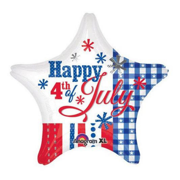 July 4th Patterns Foil Balloon 19in