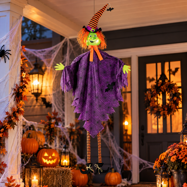 Hanging Embellished Fabric Witch 7ft