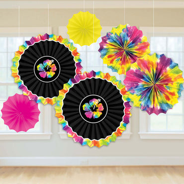 Summer Neon Paradise Paper Fan Decoration