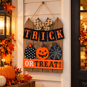 Fence With Pumpkins Hanging Decoration
