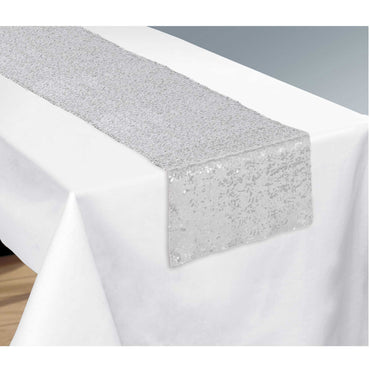 Silver Sequin Table Runner