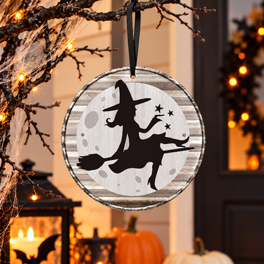 Mini Witch Hanging Mdf Sign Decoration
