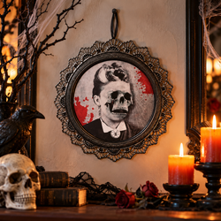 Scary Portrait Metal Sign 12in (Sold per piece)
