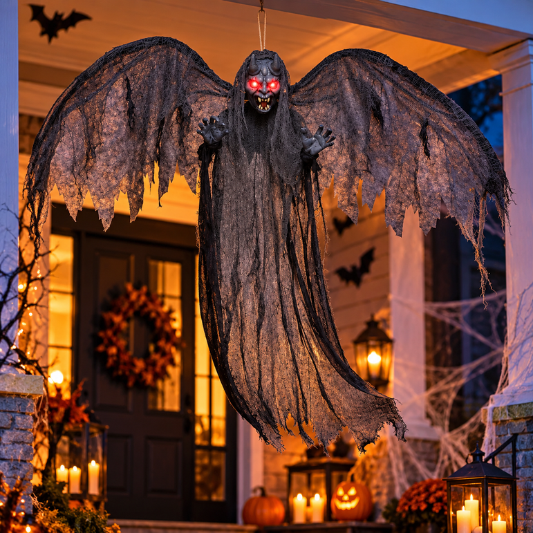 Winged Gargoyle With Light Up Eyes 4ft