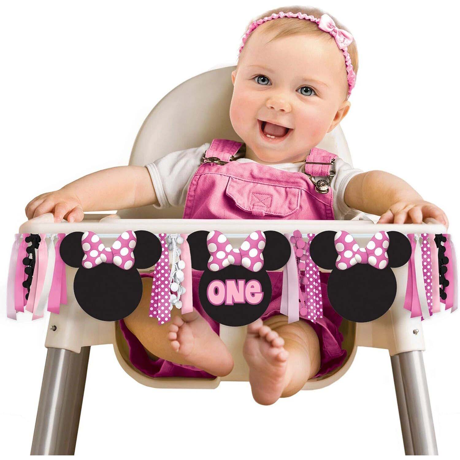 Disney Minnie Mouse Forever 1st Birthday Deluxe High Chair Decoration
