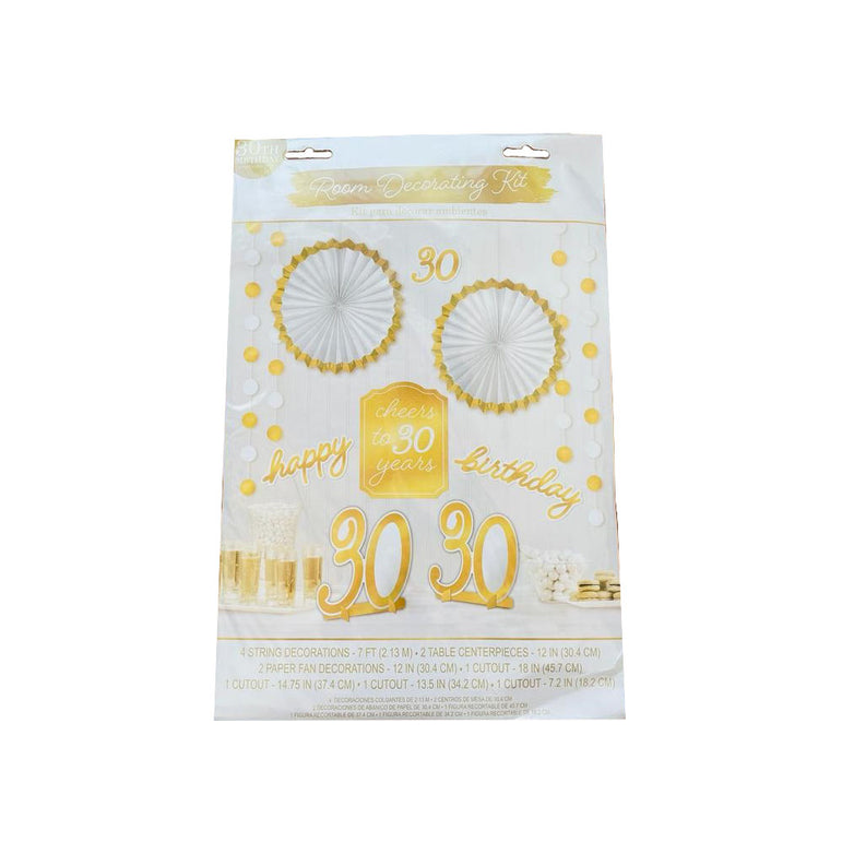 30th Golden Age Birthday Room Decorating Kit
