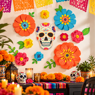 Day Of The Dead Floral Background