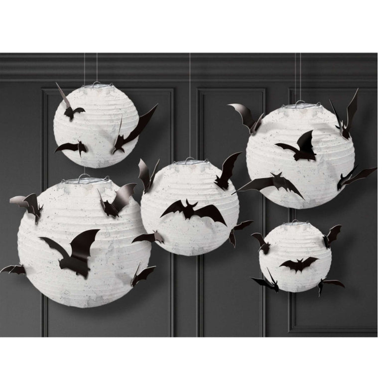 Lanterns with Bats Add-Ons Paper with Metal Frame & Paper Cutouts