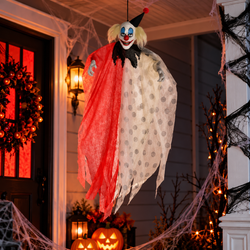 Hanging Clown Fabric & Plastic Decoration 4ft