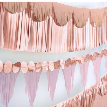 Rose Gold Multi-Shape Fringe Banner Kit Decoration 6pcs