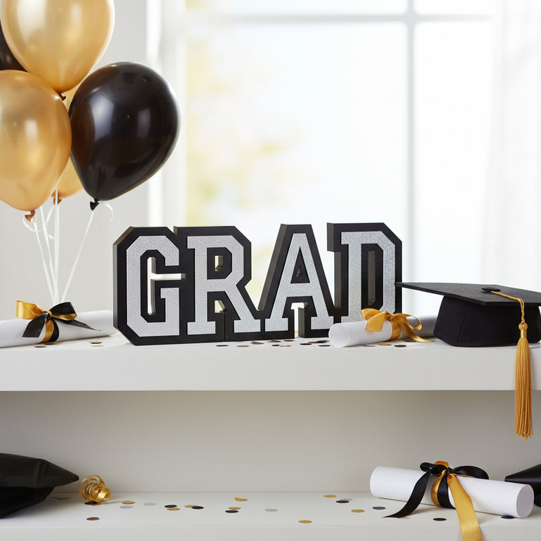 Frosty White Graduation Standing Sign Decoration