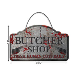 Butcher Shop Hanging Sign Metal  62cm x 38cm