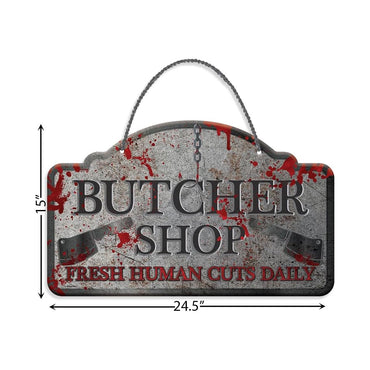 Butcher Shop Hanging Sign Metal  62cm x 38cm