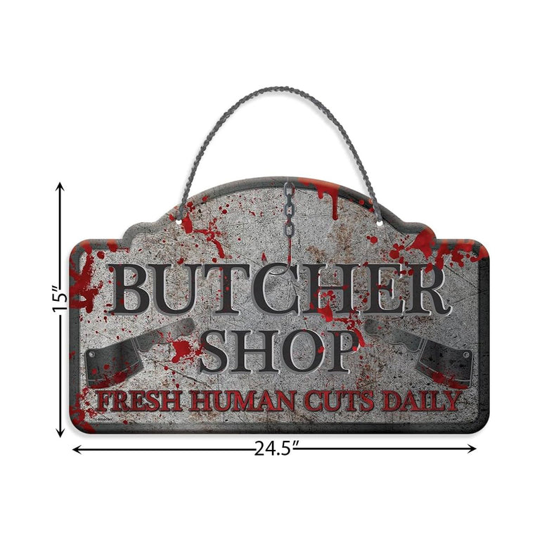 Butcher Shop Hanging Sign Metal  62cm x 38cm