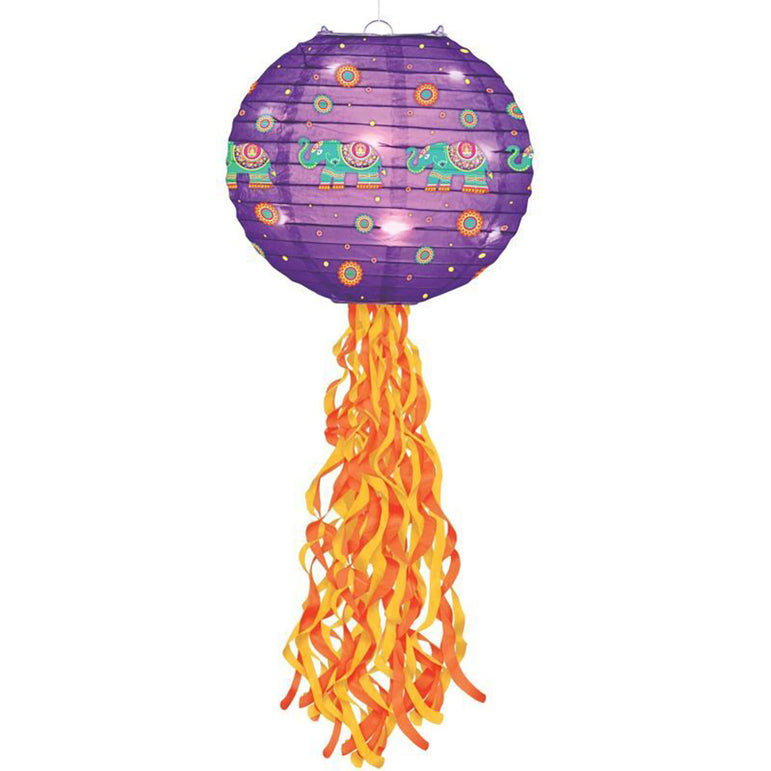 Diwali Light-Up Lanterns w/ Metal Frame 9in